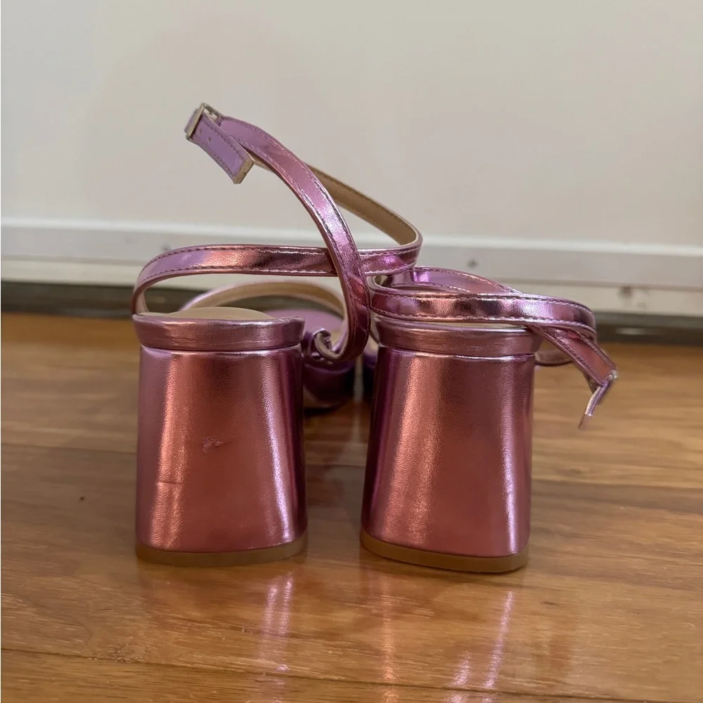 Pink Metallic Platform Heels